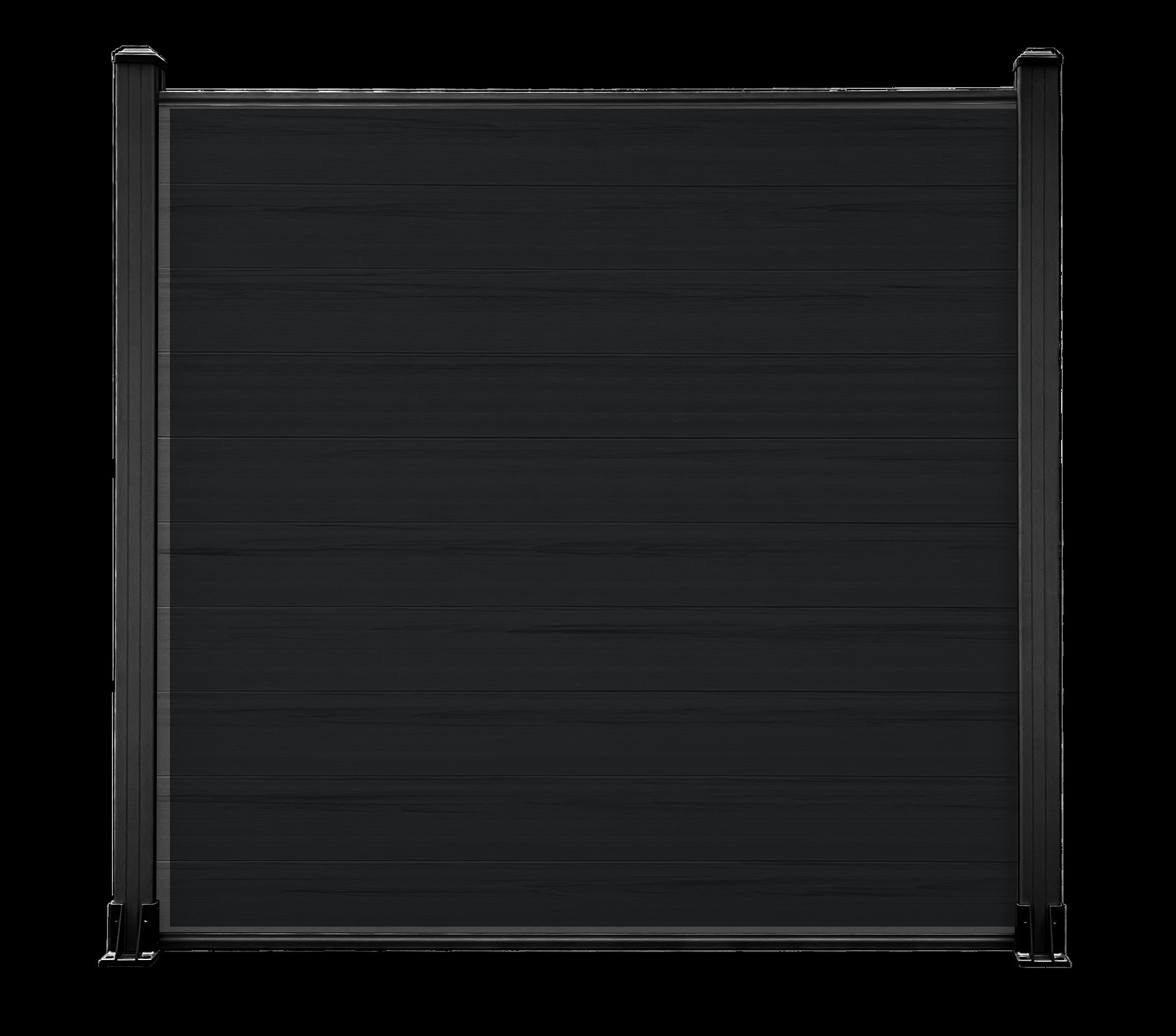 Black composite fencing finish