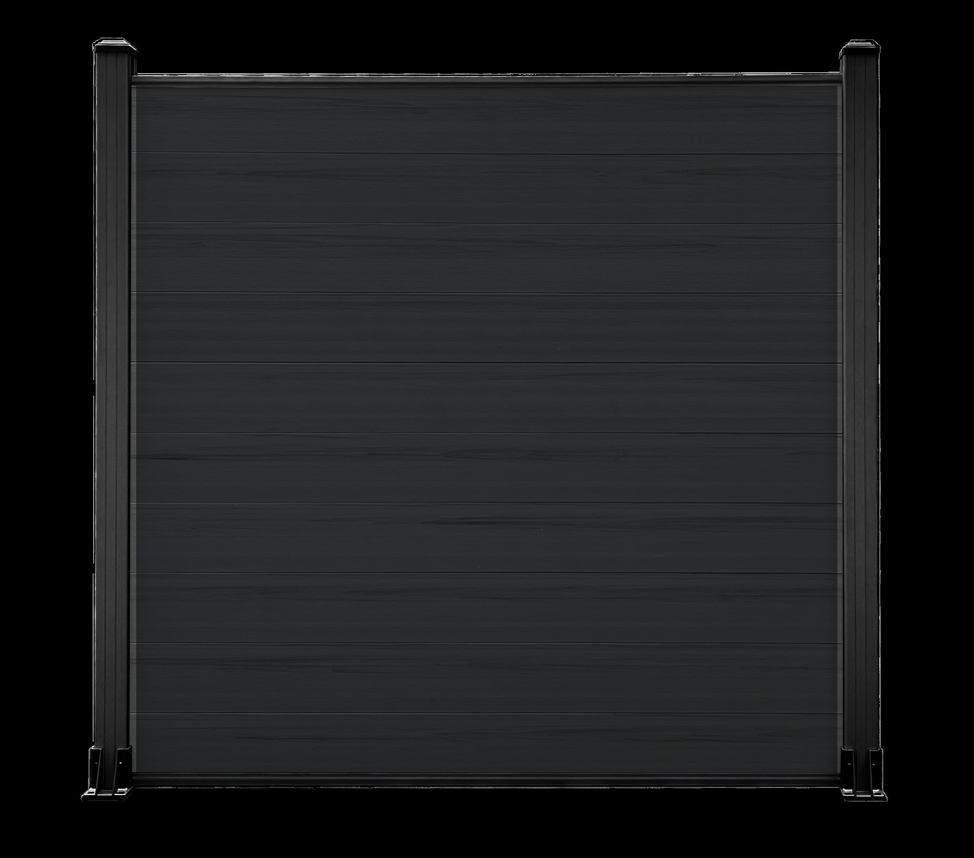 Anthracite composite fencing panel with black aluminium posts and rails